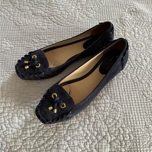 Kate Spade Navy Suede Loafers with Tassles Size 9M
